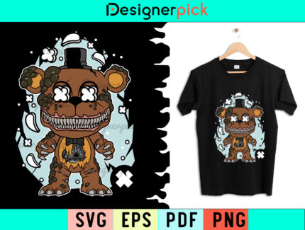 Freddy Bear Svg Design, Freddy Bear Svg, Freddy Tshirt Design