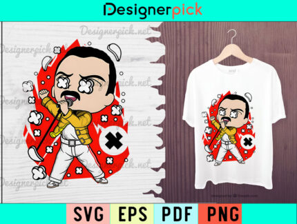 Freddie Mercury Svg Design, Freddie Mercury Svg, Freddie Mercury Cartoon Svg