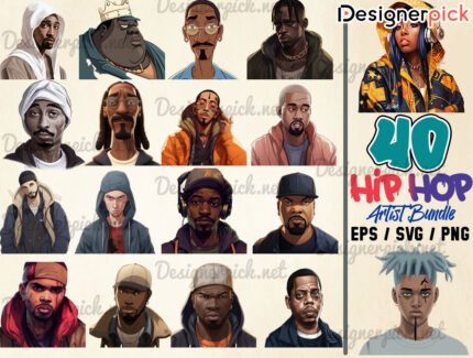 Anime Hip-hop Svg Bundle, Hiphop Svg Bundle, Music Sublimation Bundle