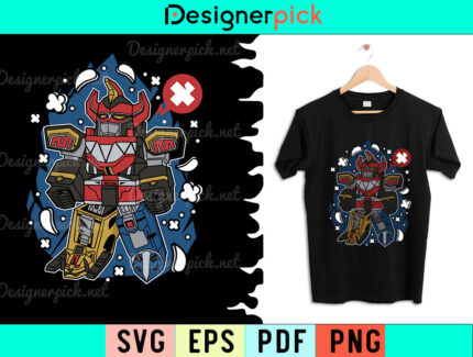 Megazord Svg Design, Megazord Movie Svg, Megazord Tshirt Design