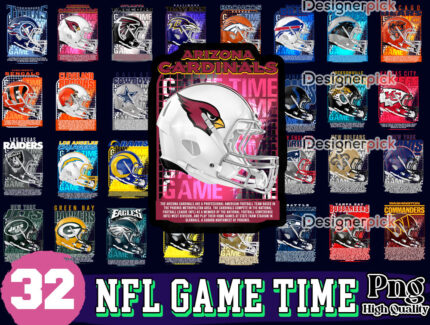 NFL Game Time Png Bundle, NFL Team Png, Nfl Sublimation Bundle