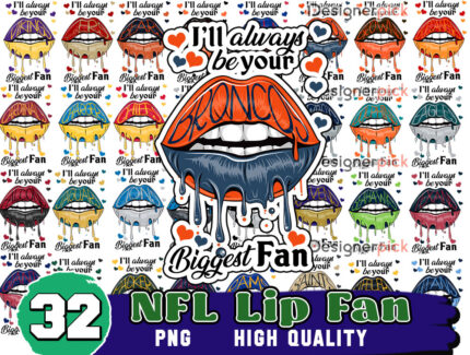 NFL Lip Fan Png Bundle, NFL Team Png, Lip Fan Nfl Sublimation Bundle