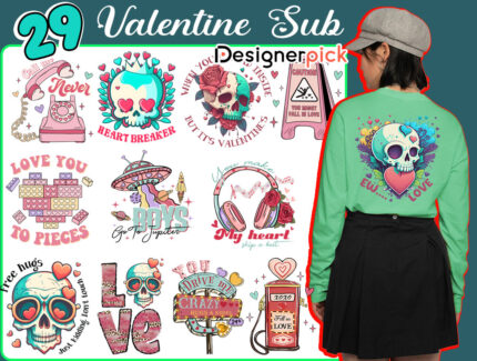 Valentine Sublimation Bundle, Love Png, Skull Valentine Sublimation Bundle