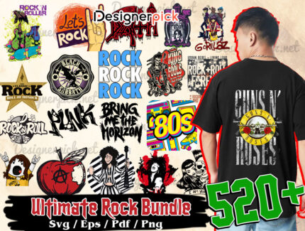 Ultimate Rock Svg Bundle, Rock Music Svg Bundle, Rock Music Png Bundle