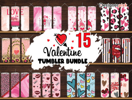 Valentine Tumbler Bundle, Cute Valentine Tumbler Png