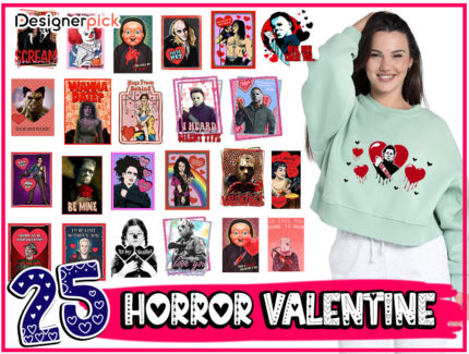 Horror Valentine Sublimation Bundle, Love Horror Sublimation