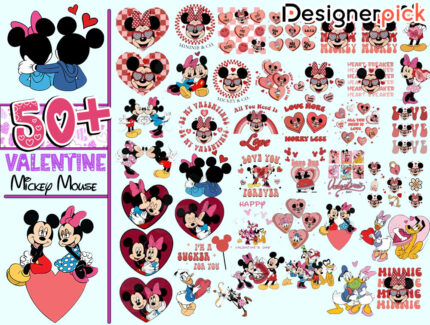 Mickey Mouse Valentine Png Bundle, Mickey Valentine Png