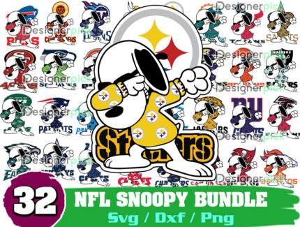 NFL Snoopy Png Bundle, NFL Team Png, Snoopy Nfl Sublimation Bundle