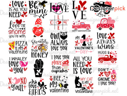 Valentine Svg Bundle, Valentine Quote Svg, Cute Valentine Svg Bundle