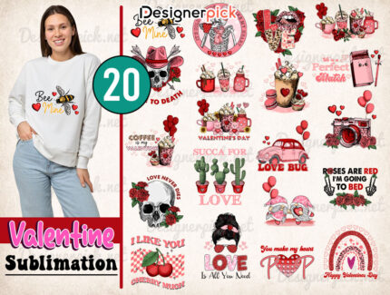 Valentine Sublimation Bundle, Cute Valentine Png