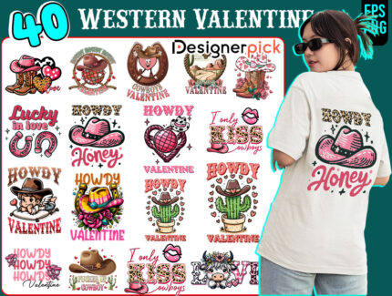 Western Valentine Sublimation Bundle, Cowboy Png Bundle, Western Love Png