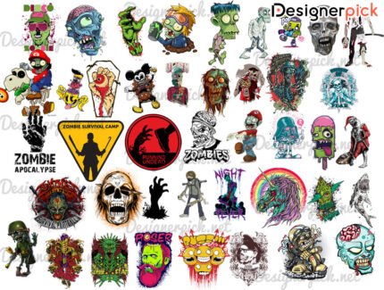 Zombie Svg Bundle, Zombie Icon Clipart, Funny Zombie Svg