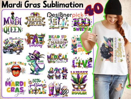 Mardi Gras Sublimation Bundle, Mardi Gras Png, Mardi Gras Png Bundle