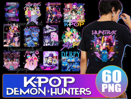60 K-pop Demon Hunter PNG Bundle, Huntrix Girls Band PNG