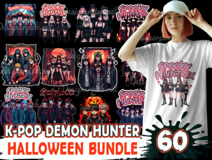 60 K-pop Demon Hunter Halloween PNG Bundle