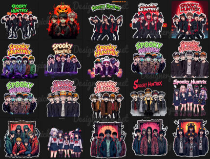 60 K-pop Demon Hunter Halloween PNG Bundle