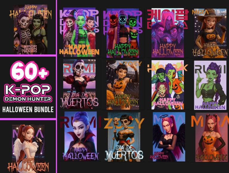 K-pop Demon Hunter Halloween PNG Bundle