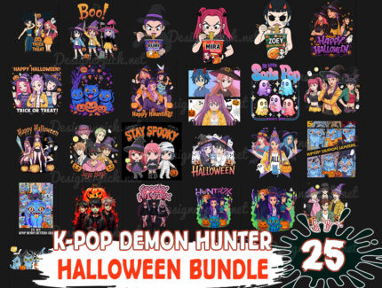 25 Demon Hunters Halloween PNG, Kpop Huntrix PNG