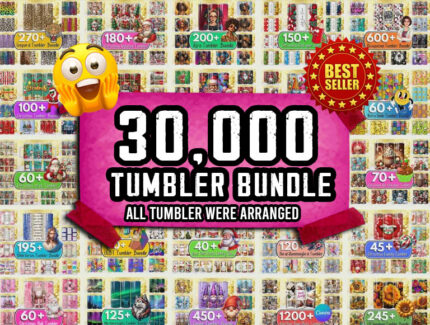 30,000Mega Tumbler Bundle, Skinny Tumbler Wrap Design