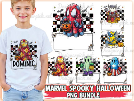 6 Superhero Halloween Png Bundle, Ironman Halloween Png