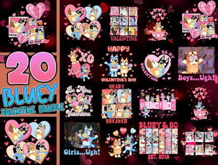 Bluey Valentine’s Day Png, Bluey Valentines clipart Png