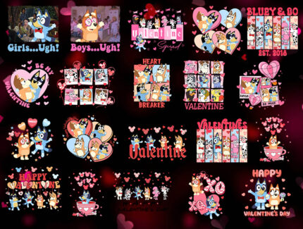 Bluey Valentine’s Day Png, Bluey Valentines clipart Png