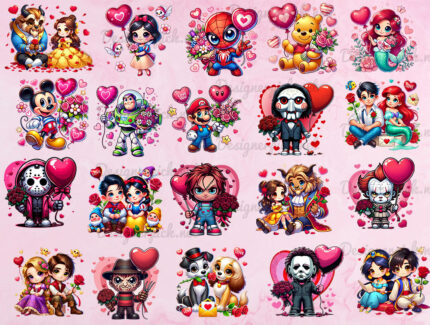 Valentine Superhero Clipart Bundle PNG