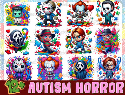 Autism Horror Png Bundle, Autism Png Bundle