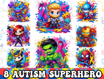 Autism Superhero Png Bundle