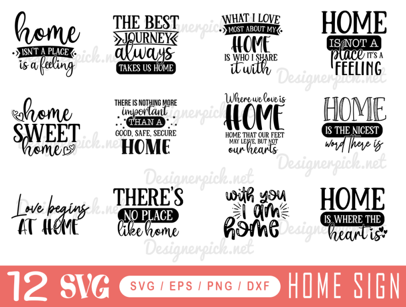 Home Sign SVG Bundle - Designerpick